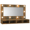 Stella Homewares Mirror Cabinet with LED Smoked Oak 90x31.5x62 cm