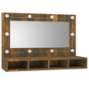 Stella Homewares Mirror Cabinet with LED Smoked Oak 90x31.5x62 cm