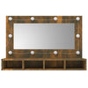 Stella Homewares Mirror Cabinet with LED Smoked Oak 90x31.5x62 cm
