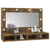 Stella Homewares Mirror Cabinet with LED Smoked Oak 90x31.5x62 cm