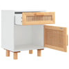 Stella Homewares Bedside Cabinets 2 pcs White Solid Wood Pine and Natural Rattan