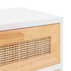 Stella Homewares Bedside Cabinets 2 pcs White Solid Wood Pine and Natural Rattan