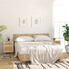 Stella Homewares Bedside Cabinets 2 pcs White Solid Wood Pine and Natural Rattan