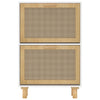Stella Homewares Shoe Cabinet White 52x25x80 cm Engineered Wood and Natural Rattan