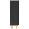 Stella Homewares Shoe Cabinet Black 52x25x80 cm Engineered Wood and Natural Rattan