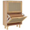 Stella Homewares Shoe Cabinet Brown 52x25x80 cm Engineered Wood and Natural Rattan