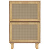 Stella Homewares Shoe Cabinet Brown 52x25x80 cm Engineered Wood and Natural Rattan
