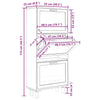 Stella Homewares Shoe Cabinet White 52x25x115 cm Engineered Wood and Natural Rattan