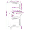 Stella Homewares Shoe Cabinet Brown 52x25x115 cm Engineered Wood and Natural Rattan