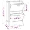 Stella Homewares Shoe Cabinet White 57.5x33x80 cm Engineered Wood