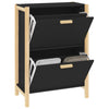 Stella Homewares Shoe Cabinet Black 57.5x33x80 cm Engineered Wood