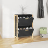 Stella Homewares Shoe Cabinet Black 57.5x33x80 cm Engineered Wood