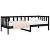Stella Homewares Day Bed without Mattress Black 90x190 cm Solid Wood Pine