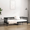Stella Homewares Day Bed without Mattress Black 90x190 cm Solid Wood Pine