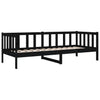 Stella Homewares Day Bed without Mattress Black 90x190 cm Solid Wood Pine