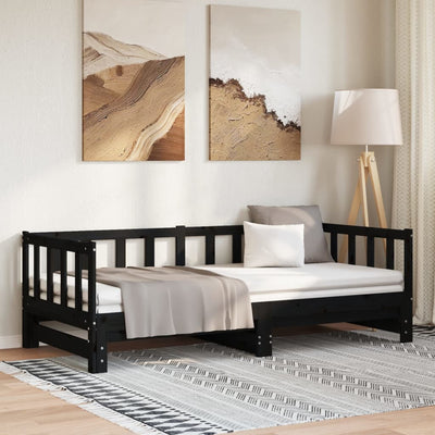 Stella Homewares Pull-out Day Bed without Mattress Black 2x(90x190) cm