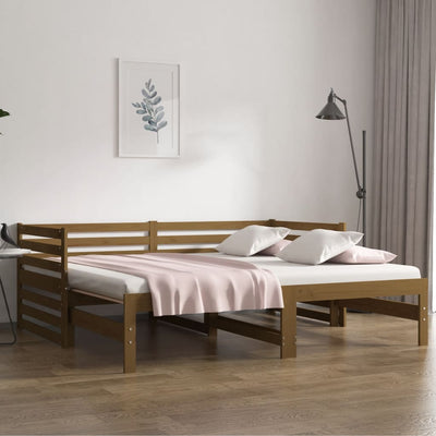 Stella Homewares Pull-out Day Bed without Mattress Honey Brown 2x(90x190) cm