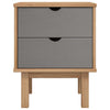 Stella Homewares Bedside Cabinet OTTA Brown&Grey 45x39x57 cm Solid Wood Pine