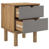 Stella Homewares Bedside Cabinet OTTA Brown&Grey 45x39x57 cm Solid Wood Pine