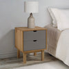 Stella Homewares Bedside Cabinet OTTA Brown&Grey 45x39x57 cm Solid Wood Pine