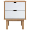 Stella Homewares Bedside Cabinet OTTA Brown&White 45x39x57cm Solid Wood Pine