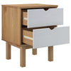 Stella Homewares Bedside Cabinet OTTA Brown&White 45x39x57cm Solid Wood Pine