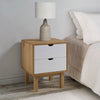 Stella Homewares Bedside Cabinet OTTA Brown&White 45x39x57cm Solid Wood Pine