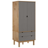Stella Homewares Wardrobe OTTA Brown and Grey 76.5x53x172 cm Solid Wood Pine