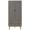 Stella Homewares Wardrobe OTTA Brown and Grey 76.5x53x172 cm Solid Wood Pine