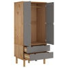 Stella Homewares Wardrobe OTTA Brown and Grey 76.5x53x172 cm Solid Wood Pine
