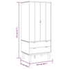 Stella Homewares Wardrobe OTTA Brown and Grey 76.5x53x172 cm Solid Wood Pine