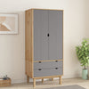 Stella Homewares Wardrobe OTTA Brown and Grey 76.5x53x172 cm Solid Wood Pine
