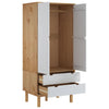 Stella Homewares Wardrobe OTTA Brown and White 76.5x53x172 cm Solid Wood Pine