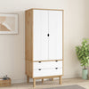 Stella Homewares Wardrobe OTTA Brown and White 76.5x53x172 cm Solid Wood Pine