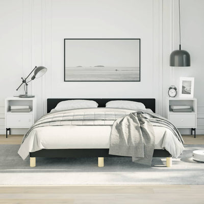 Stella Homewares Bed Frame without Mattress Black Queen Fabric