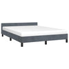 Stella Homewares Bed Frame without Mattress Dark Grey Double Velvet