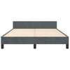 Stella Homewares Bed Frame without Mattress Dark Grey Double Velvet