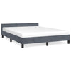 Stella Homewares Bed Frame without Mattress Dark Grey Queen Velvet