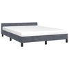 Stella Homewares Bed Frame without Mattress Dark Grey Queen Velvet