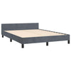Stella Homewares Bed Frame without Mattress Dark Grey Queen Velvet