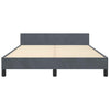 Stella Homewares Bed Frame without Mattress Dark Grey Queen Velvet