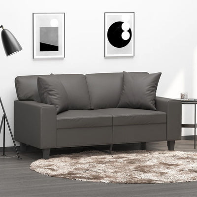 Stella Homewares Throw Pillows 2 pcs Grey 40x40 cm Faux Leather