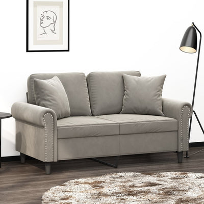 Stella Homewares Throw Pillows 2 pcs Light Grey 40x40 cm Velvet