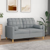 Stella Homewares Throw Pillows 2 pcs Light Grey Ø15x50 cm Fabric