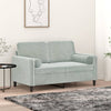 Stella Homewares Throw Pillows 2 pcs Light Grey Diameter 15x50 cm Velvet