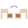 Stella Homewares Bedside Cabinet 79.5x38x65.5 cm Solid Wood Pine