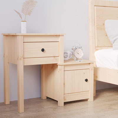 Stella Homewares Bedside Cabinet 79.5x38x65.5 cm Solid Wood Pine