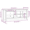 Stella Homewares Shoe Cabinet 110x38x45.5 cm Solid Wood Pine
