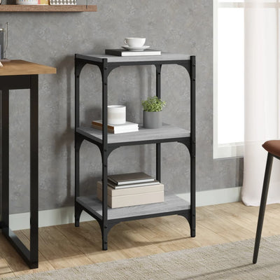 Stella Homewares Book Cabinet Grey Sonoma 40x33x70.5 cm Engineered Wood and Steel