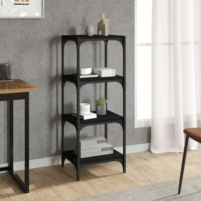 Stella Homewares Book Cabinet Black 40x33x100 cm Engineered Wood and Steel